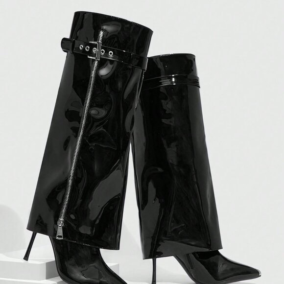 Black Sexy Women's Thigh High Boots - Picture 6 of 10